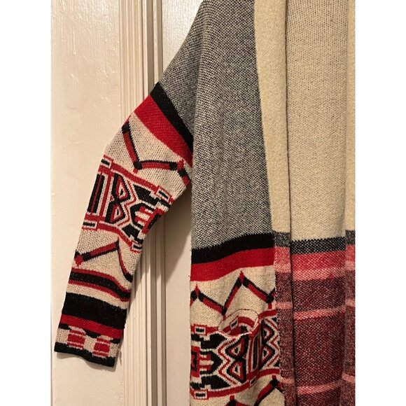 Maxsport Large Sweater Duster Tribal Open Ftont Pockets Soft Outdoor Long Sleeve - Picture 8 of 16